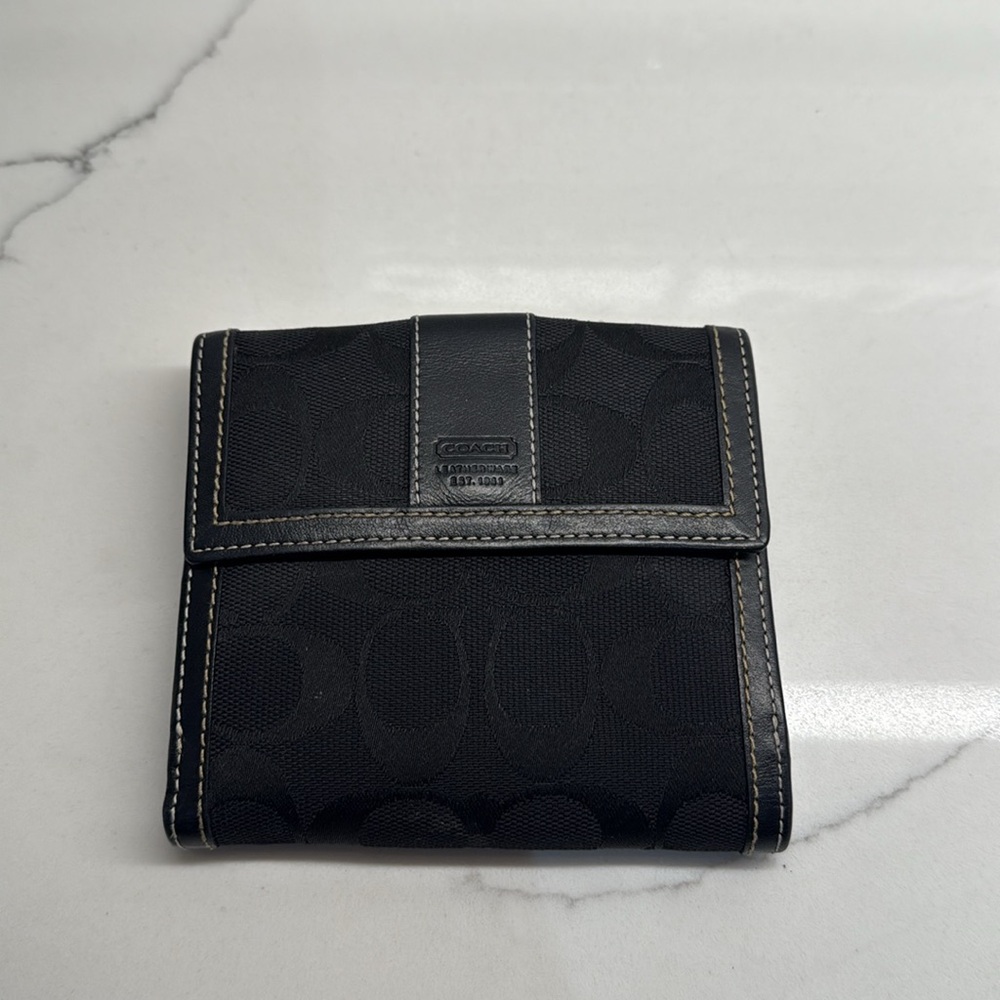 ♥️ FINAL PRICE ♥️ Coach Bifold Wallet In Signature Canvas - Black - Picture 4 of 6